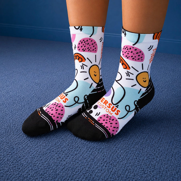 Junior Funky Active Crew Tab Socks - Multicoloured