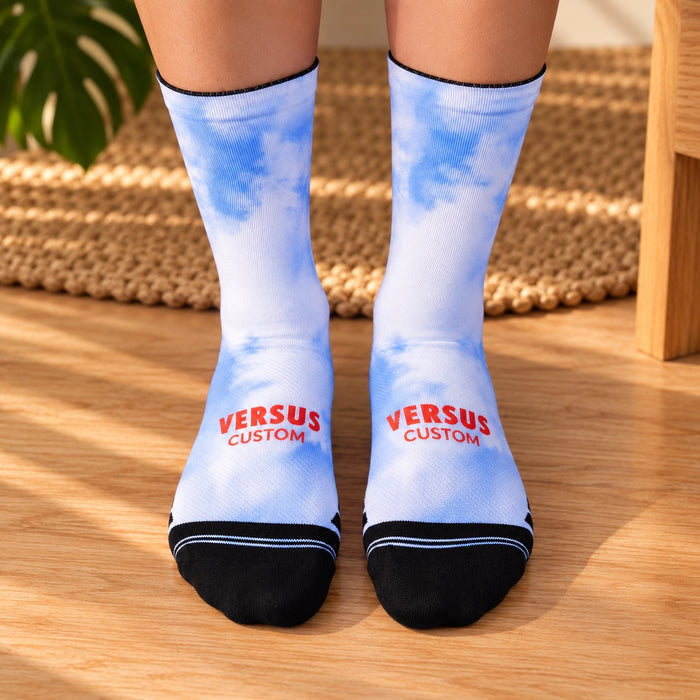 Tie-Dye Active Crew Tab Socks - Sky Blue