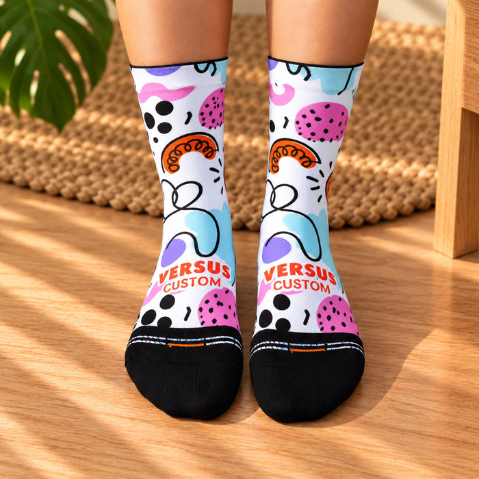 Junior Funky Active Crew Tab Socks - Multicoloured