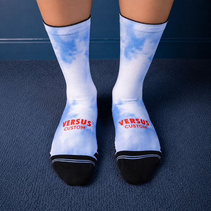 Men’s Tie-Dye Active Crew Tab Socks - Sky Blue
